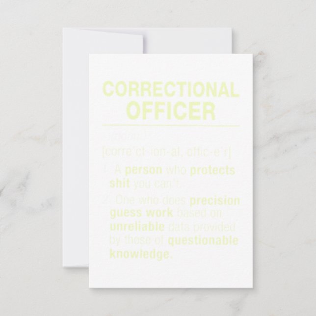 Tarjeta Definición de funcionario correccional (Anverso)
