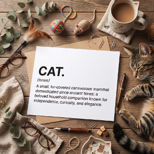 Tarjeta Definición de Gato Sustantivo Amante de Gatos Dive