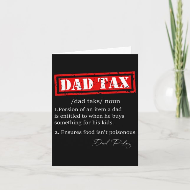 Tarjeta Definición de Impuesto de Papá Divertida Definició (Anverso)