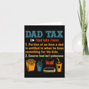 Tarjeta Definición de impuesto del papá hombres divertido