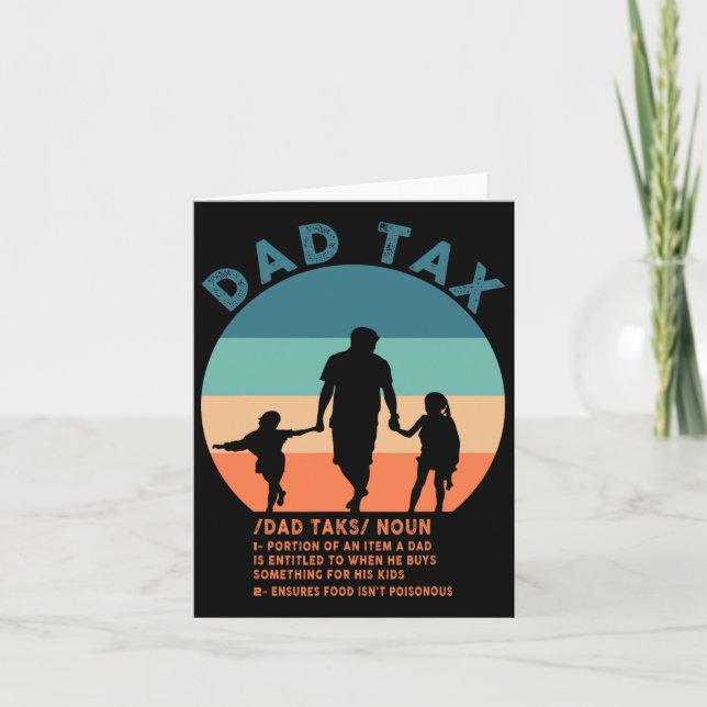 Tarjeta Definición de impuesto del papá hombres divertido  (Anverso)