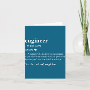 Tarjeta Definición de Ingeniero Divertida Ingeniería Mecán