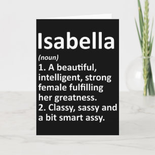 Tarjeta Definición de Isabella Nombre Personalizado Divert