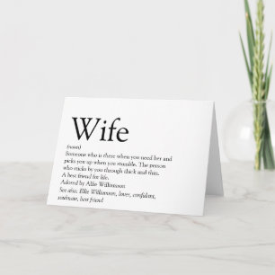 Tarjeta Definición de la mejor esposa del mundo