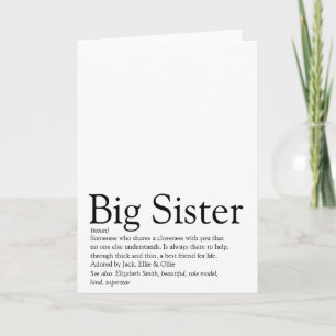 Tarjeta Definición de la mejor hermana del mundo en blanco