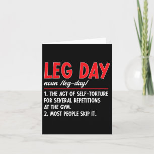 Tarjeta Definición de Leg Day Formación Fitness Entrenamie