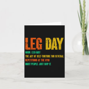 Tarjeta Definición de Leg Day Gym Pump Sobredimensionamien