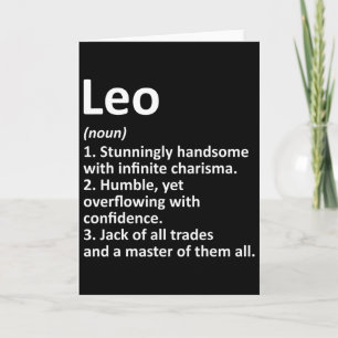 Tarjeta Definición de Leo Nombre Personalizado Funny Cumpl