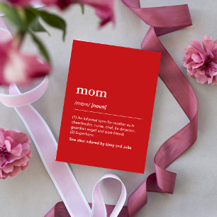 Tarjeta Definición de Mamá Moderno Rojo Personalizado Nomb
