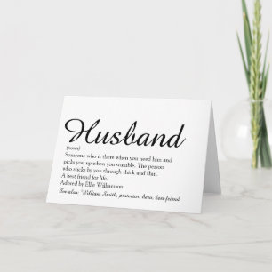 Tarjeta Definición de mejor marido del mundo