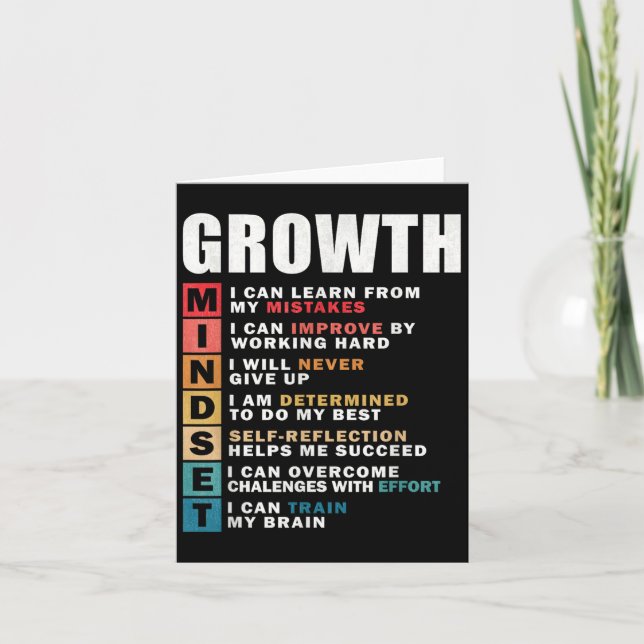 Tarjeta Definición de Mentalidad de Crecimiento Frase Moti (Anverso)