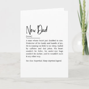 Tarjeta Definición de nuevo papá: cita divertida y conmove