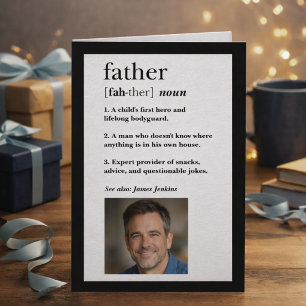 Tarjeta Definición de Padre Divertido y Foto Día del Padre