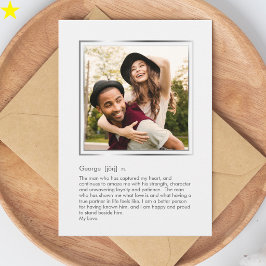 Tarjeta Definición de Pareja Romántica Foto Personalizada 
