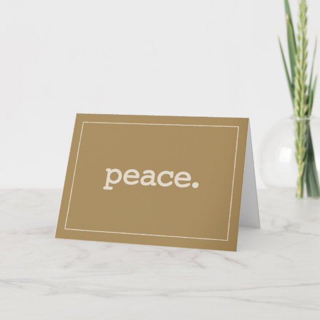 Tarjeta Definición de paz Marrón simple (Anverso)
