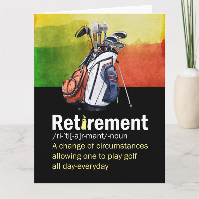 Tarjeta Definición de retiro de golf para golfista (Anverso)
