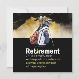 Tarjeta Definición de retiro de golf para golfista
