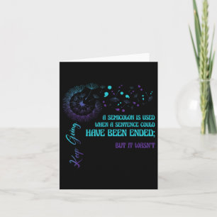 Tarjeta Definición de semicolón Prevención del suicidio de