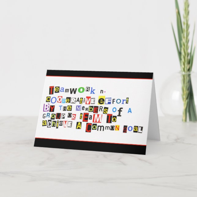 Tarjeta definición de trabajo en equipo (Anverso)