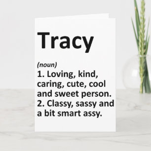Tarjeta Definición de Tracy Nombre Personalizado Cumpleaño