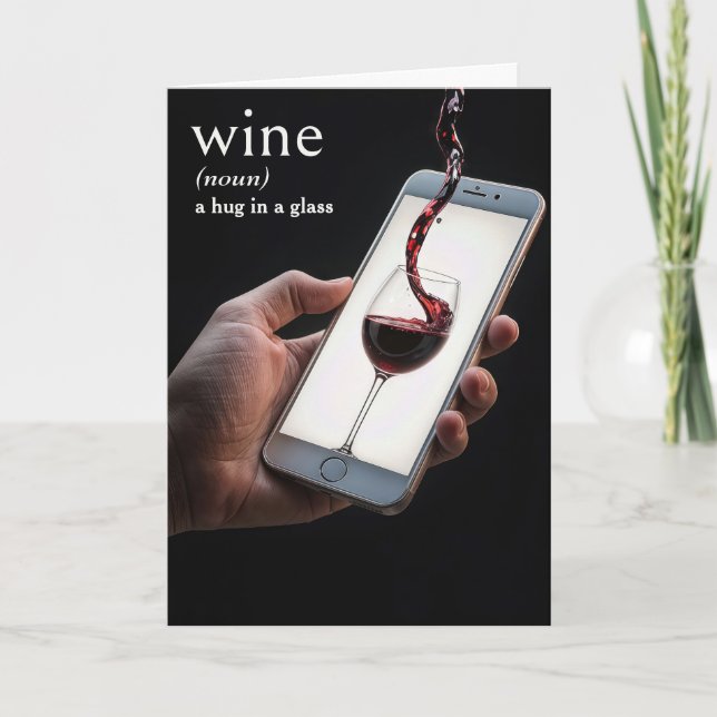 Tarjeta Definición de VINO del diccionario para cumpleaños (Anverso)