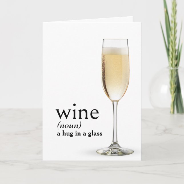 Tarjeta Definición de VINO del diccionario para cumpleaños (Anverso)