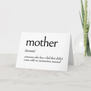 Tarjeta Definición del diccionario para MADRE