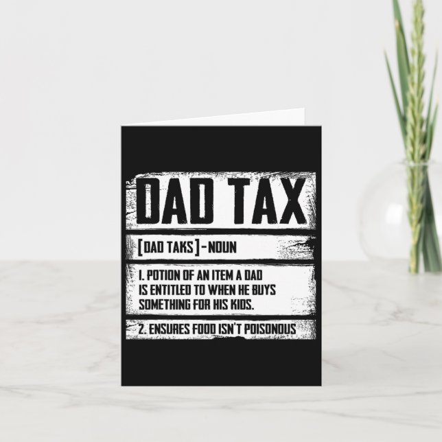 Tarjeta Definición del impuesto del papá Día del padre par (Anverso)