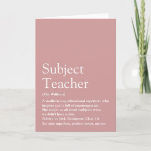 Tarjeta Definición del Mejor Profesor del Mundo