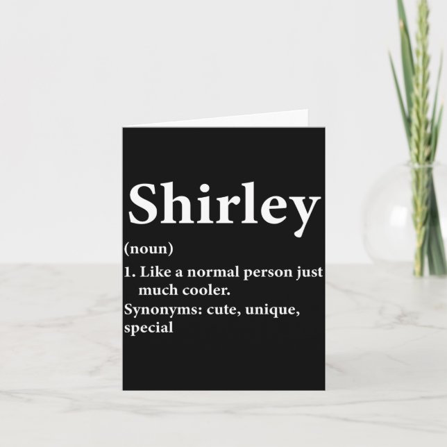 Tarjeta Definición del nombre Shirley divertido D  (Anverso)