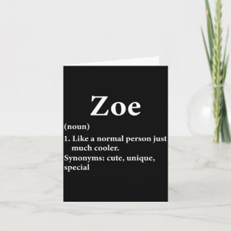 Tarjeta Definición del nombre Zoe Divertida D 