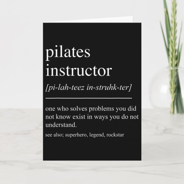 Tarjeta Definición divertida de instructor de Pilates Prof (Anverso)