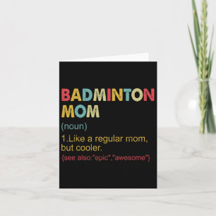Tarjeta Definición Divertida de Mamá de Bádminton para Muj