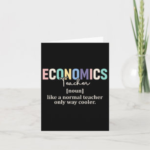 Tarjeta Definición divertida de profesor de economía retro