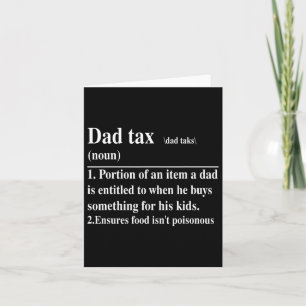Tarjeta Definición divertida del impuesto para papá Día de