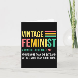 Tarjeta Definición feminista vintage sabe más de lo que di