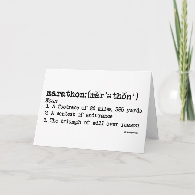 Tarjeta Definición Maratón Mejor De Lujo (Anverso)