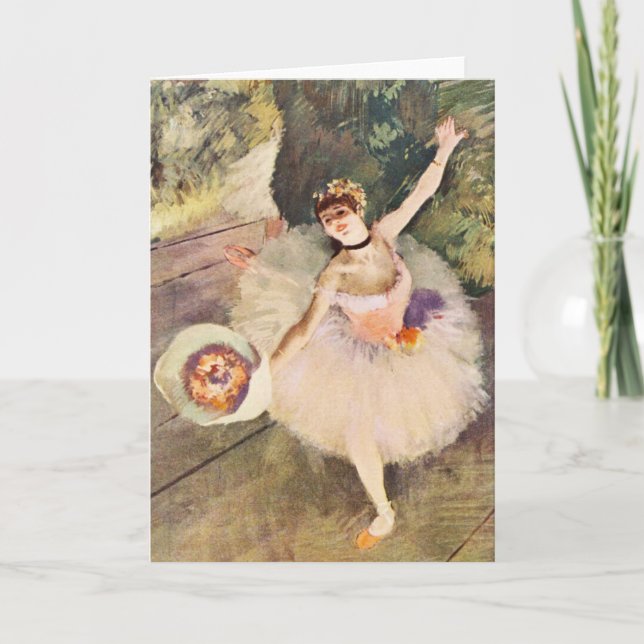 Tarjeta Degas Ballerina con Bouquet de flores (Anverso)