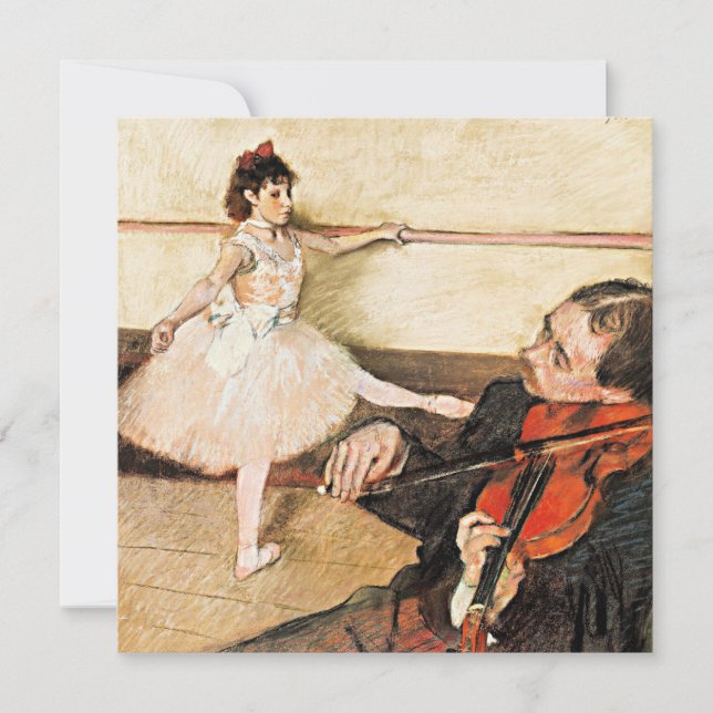 Tarjeta Degas - La lección de baile, pintura famosa (Anverso)