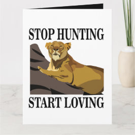 Tarjeta Deja de Cazar Comienza a Amar Saludo a las Leonesa