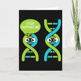 Tarjeta Deja de Copiarme Chiste Divertido de Ciencia ADN B