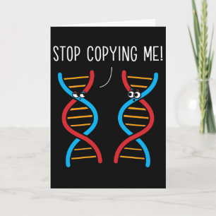 Tarjeta Deja de Copiarme Divertido Chiste de Ciencia ADN B