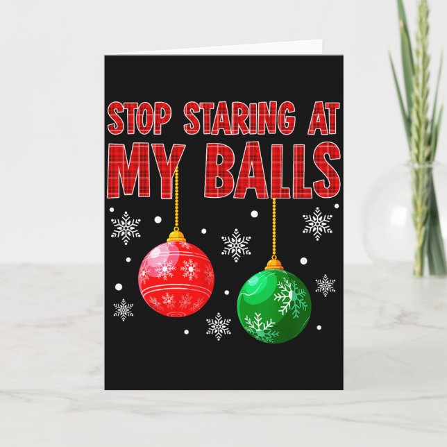 Tarjeta Deja de Mirar Fijamente Mi Suéter Feo de Cuadros R (Anverso)