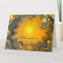 Tarjeta Deja que el sol entre en el amor retro