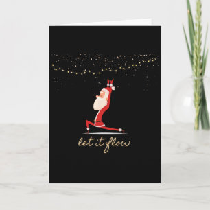 Tarjeta Deja que fluya Yoga Santa Asana Confeti Estrellas