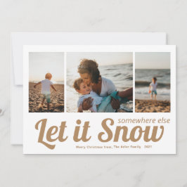 Tarjeta Deja que la foto de collage de Navidad nieve