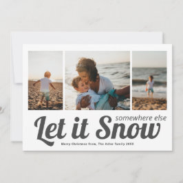 Tarjeta Deja que la foto de collage de Navidad nieve