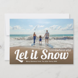 Tarjeta Deja que nieve Foto de vacaciones de Navidad