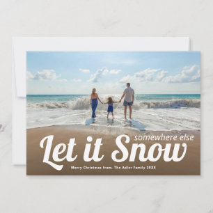 Tarjeta Deja que nieve Foto de vacaciones de Navidad