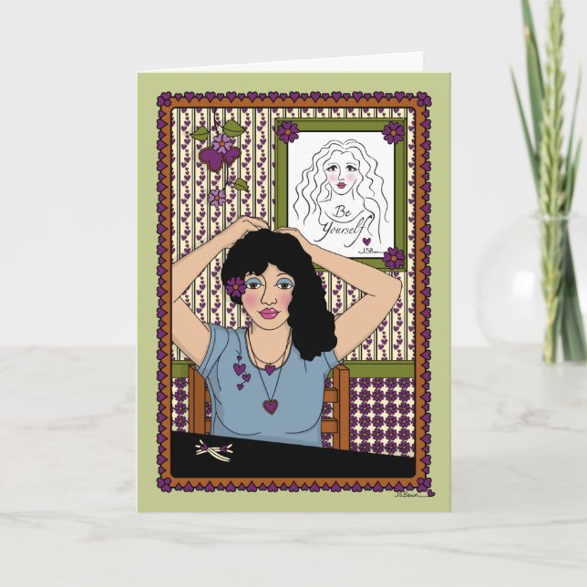 Tarjeta Deja que tu cabello caiga_A_Greeting Card (Anverso)